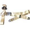 Seatbelt 3 point with chrome buckle and beige webbing