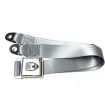 Seatbelt 2 point with chrome buckle and grey webbing
