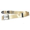 Seatbelt 2 point with chrome buckle and beige webbing