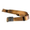 Seatbelt 2 point with chrome buckle and tan webbing