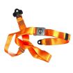 Seatbelt 3 point with chrome buckle and orange webbing