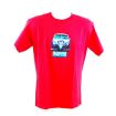 Badfish Red Graffiti Split T Shirt. Size Medium