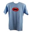 Badfish Baby Blue Red Vintage beetle T Shirt. Size Large