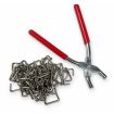 Hog ring and plier set for fitting seat covers