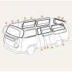 German quality deluxe window seal kit for standard windows with metal inserts Bus