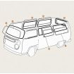 German quality deluxe window chrome insert set for deluxe windows with 3 x 3/4 windows