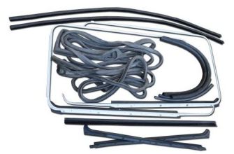 Door seal kit for both doors with dark grey door seals Beetle