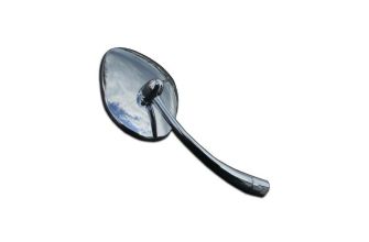 Chrome hinge mount oval door mirrorr Left