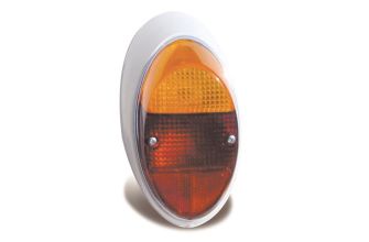 Complete rear light unit with orange and red lens Left