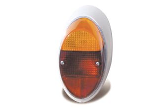 Complete rear light unit with orange and red lens Right