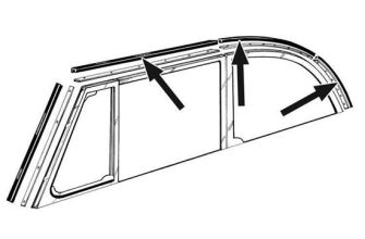 German quality side window to hood seal set convertible beetle