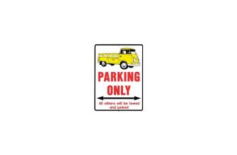 Parking only sign with Yellow Singlecab