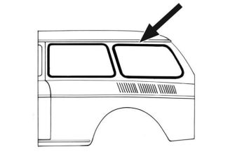 Square back fixed rear side window seals Pair Type3 62-74