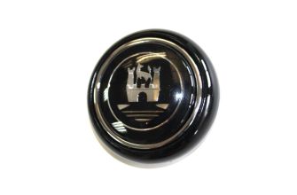 German quality horn button black with Silver Wolfsburg logo