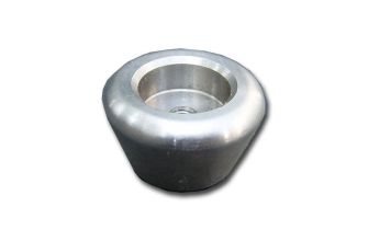 Stainless steel brushed finish dash knob for wipers or lights with hole for insert 68-79