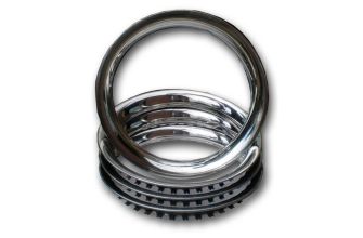 Polished stainless steel beauty rings for 15 inch steel wheels