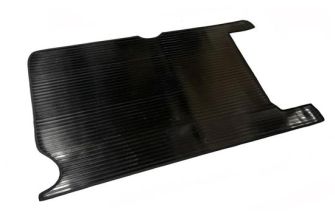 Rubber rear luggage area mat with cut out for spare wheel and with a Polypropylene trim