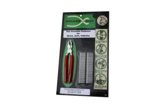 Hog ring and plier set for fitting seat covers