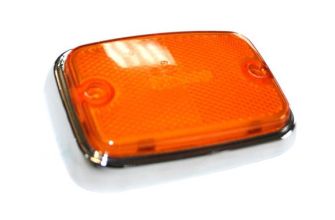 German quality side marker lens orange and Chrome Bus