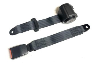 Modern buckle 3 point rear inertia seat belt Black