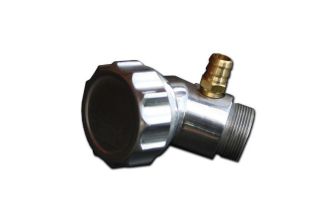 Angled alloy oil filler breather with Aluminium screw on cap