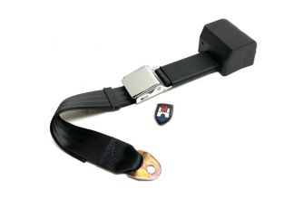 Chrome buckle 2 point inertia seat belt with black webbing
