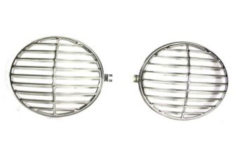 Stainless steel chrome headlamp grills 356 style