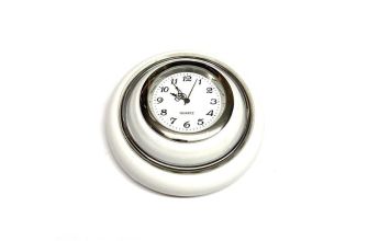 Horn button with clock Ivory/silver colour