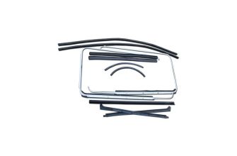 German quality cab door fixed 1/4 light and scraper kit chrome for both doors