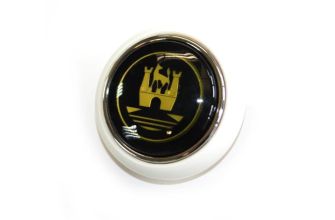 German quality horn button Ivory with Gold Wolfsburg logo