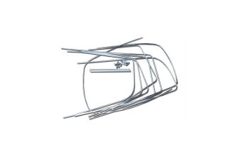 German quality deluxe window chrome insert set for deluxe windows with 3 x 3/4 windows