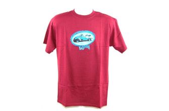 Badfish Maroon Blue Convert beetle T Shirt. Size Medium
