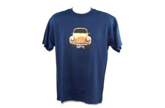 Badfish Dark blue 70s Orange Beetle T Shirt. Size Medium