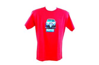 Badfish Red Graffiti Split T Shirt. Size Medium