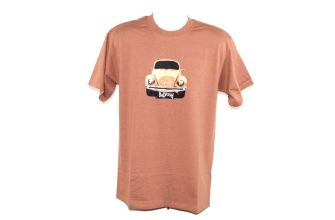 Badfish Brown 70s Orange Beetle T Shirt. Size Medium