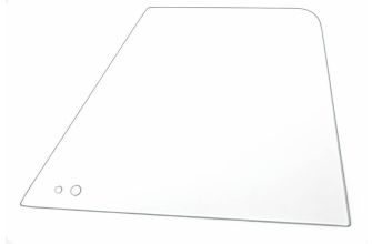 German quality clear cab door slide glass with holes for catch