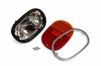 German quality complete rear light unit orange & red OEM logo lens with stainless chrome ring