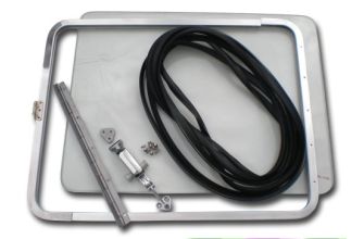 Side pop out window seal kit with chromed aluminium frame