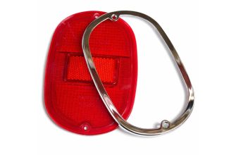 German quality all red OEM logo rear lens with chromed stainless trim Bus