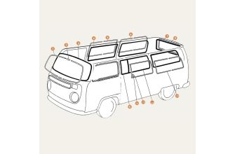 German quality deluxe window seal kit for standard windows with metal inserts Bus