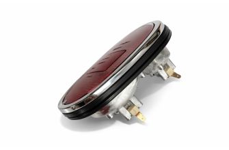 German quality complete rear light unit all red OEM logo lens with stainless chrome ring