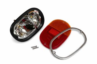 German quality complete rear light unit orange & red OEM logo lens with stainless chrome ring